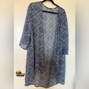 NWOT Nic+Zoe Short Sleeve Print Kimono
